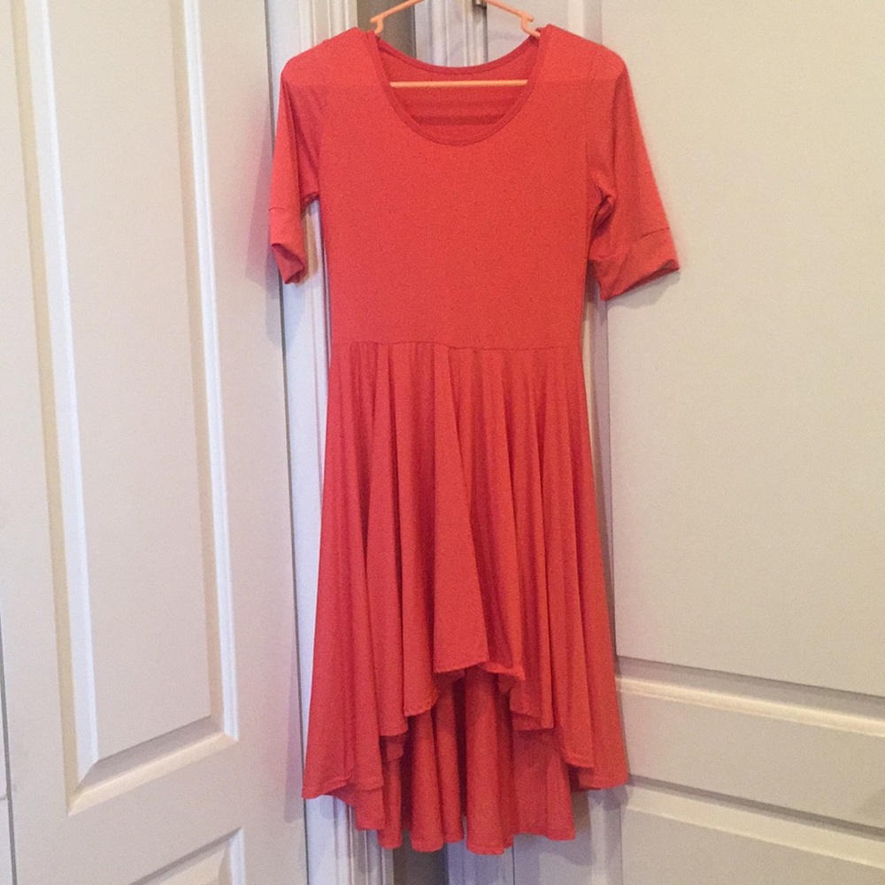 High low peach dress